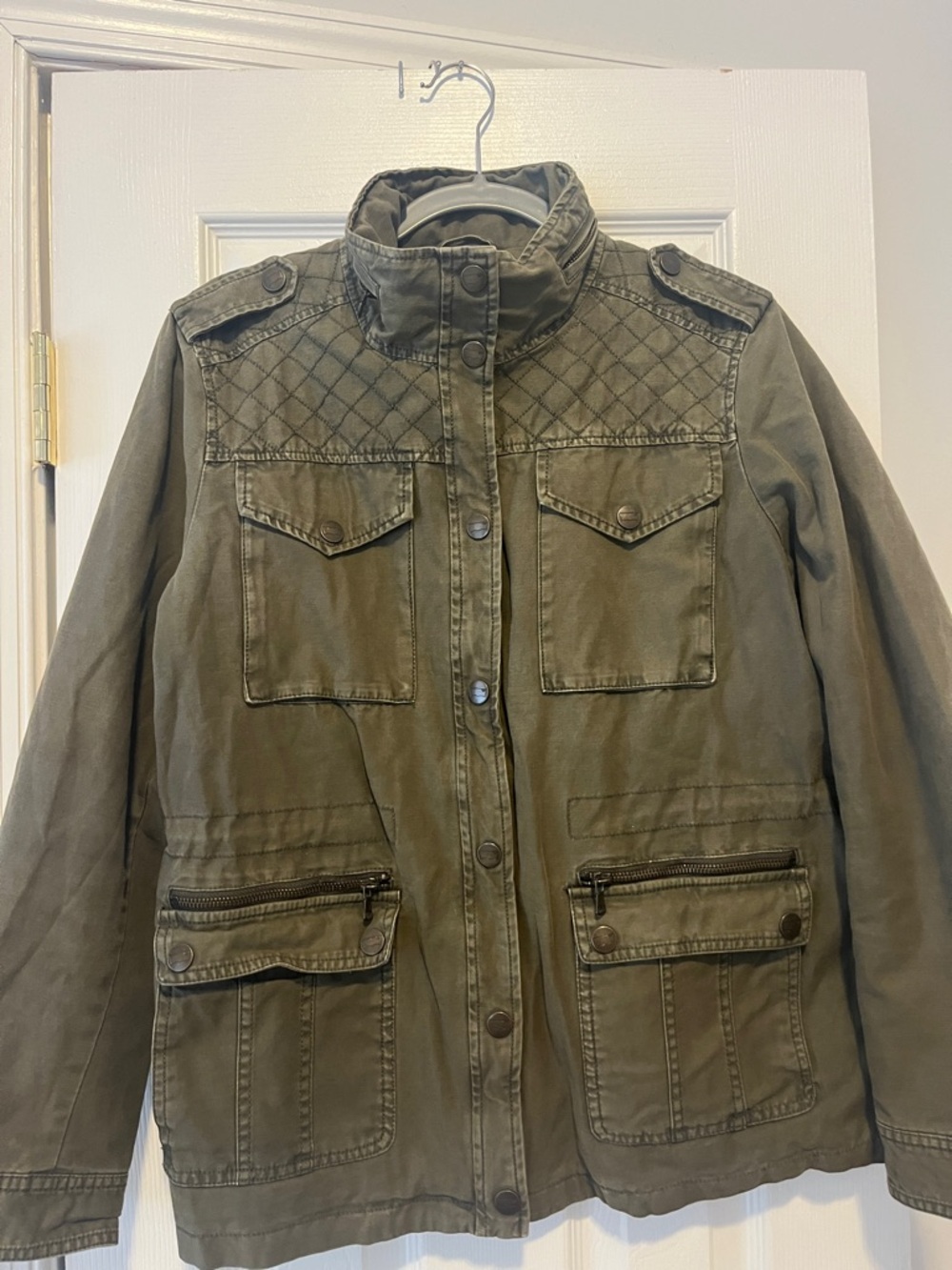 Levi's Olive Quilted-Yoke Utility Jacket - Women's